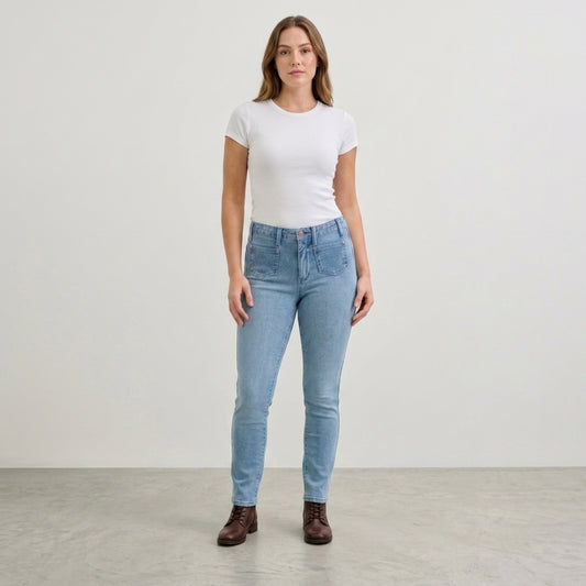 Judy Blue MR Bootcut Contrast Wash & Front Patch Pocket Jean