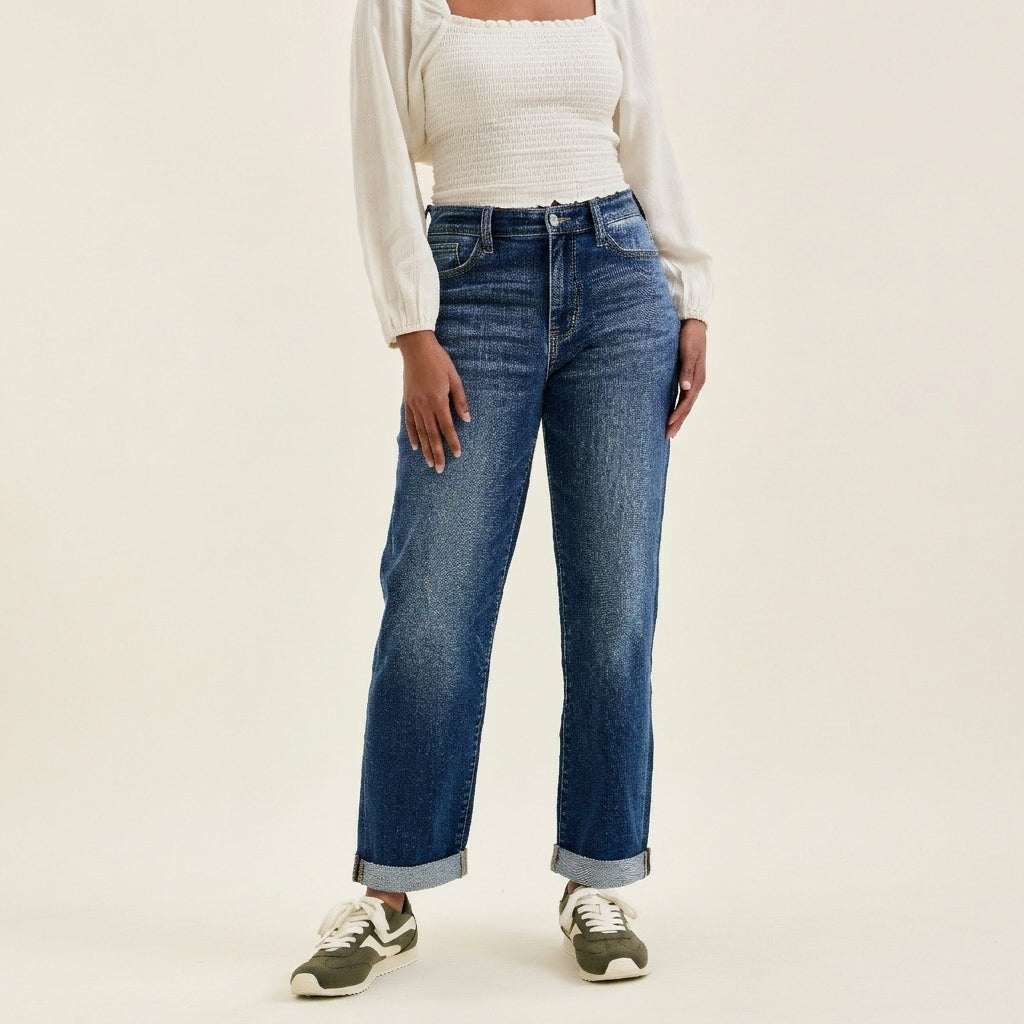Judy Blue MR Billie Boyfriend DK True Indigo Jean
