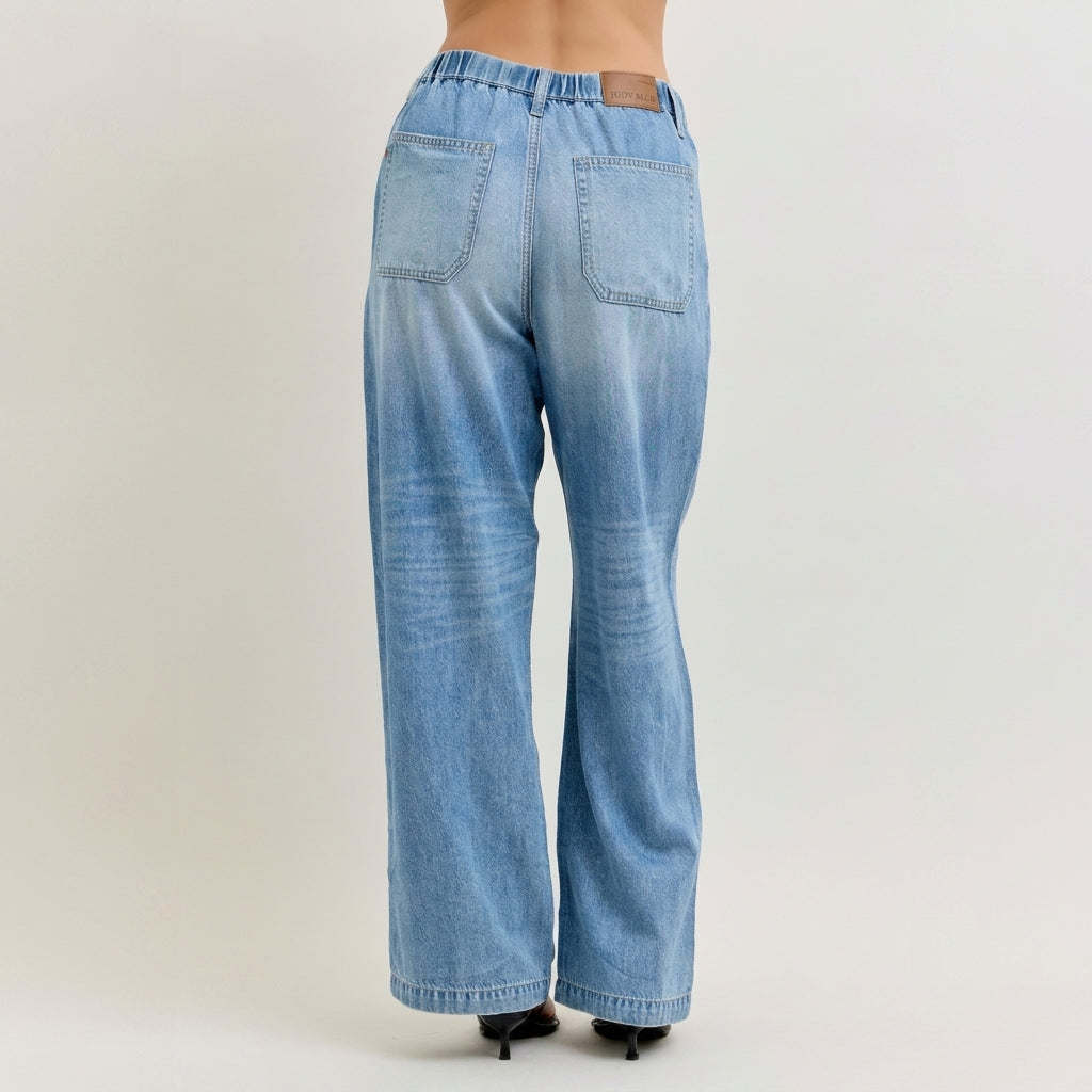 Judy Blue HW Featherweight Baggy Elasticated WB Jeans