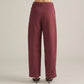 Solid Wide Leg Pants Wine