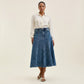 Judy Blue HW Lasso Denim Skirt Medium Stone