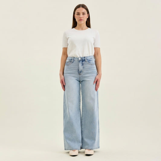 Judy Blue Tummy Control HW Retro Wide Jeans