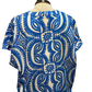 Geometric Print V Neck Top Blue