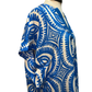 Geometric Print V Neck Top Blue