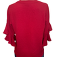 Bell Sleeve Pleated Detail Top Berry Red
