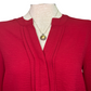 Bell Sleeve Pleated Detail Top Berry Red