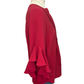 Bell Sleeve Pleated Detail Top Berry Red