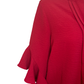Bell Sleeve Pleated Detail Top Berry Red