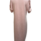 Knit Twist Sleeve Midi Dress Baby Pink