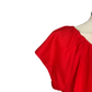Linen V Neck Cap Sleeve Top Red