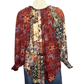 Mixed Print Long Sleeve Top Marsala