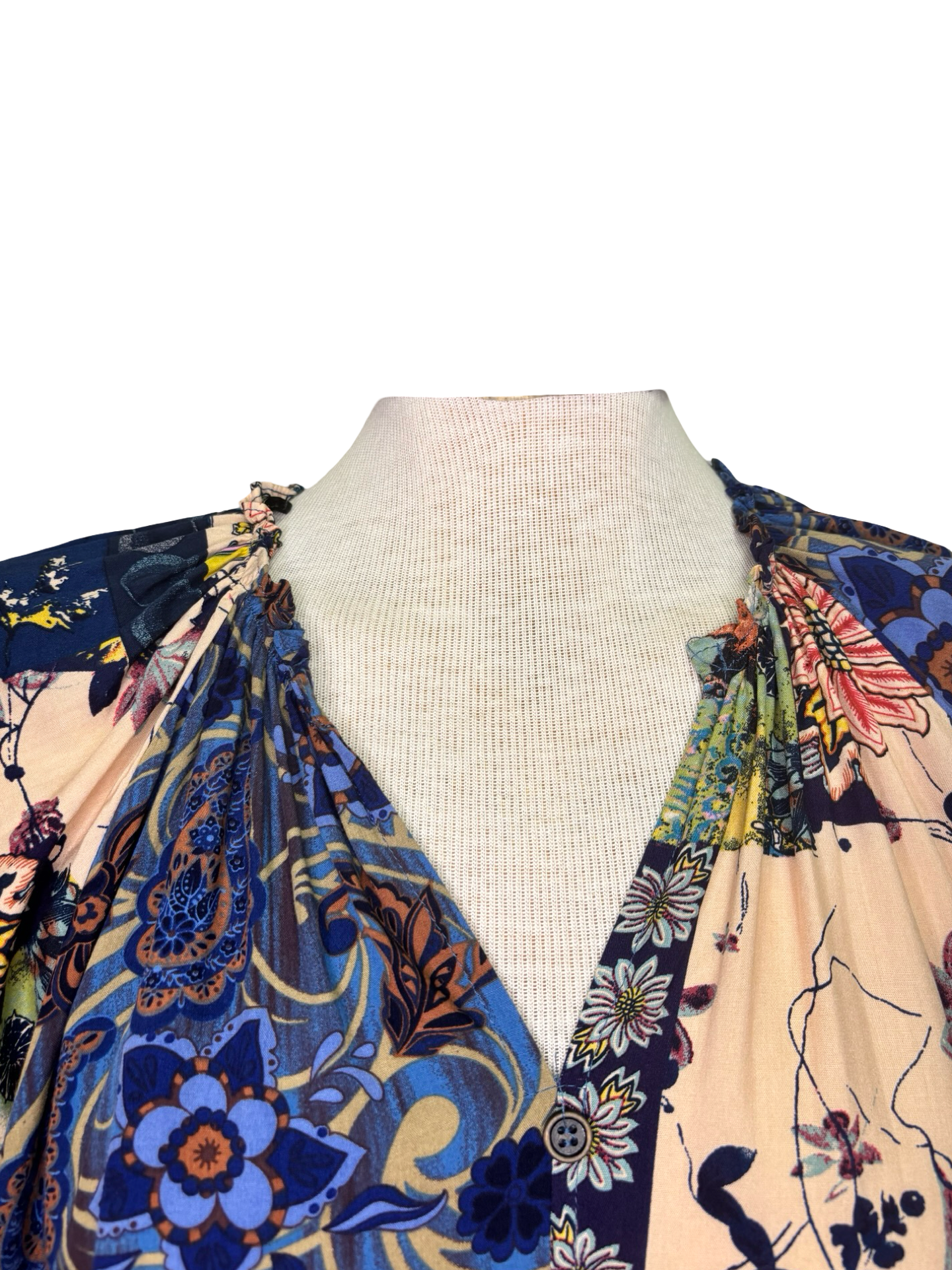 Mixed Print Long Sleeve Top Midnight