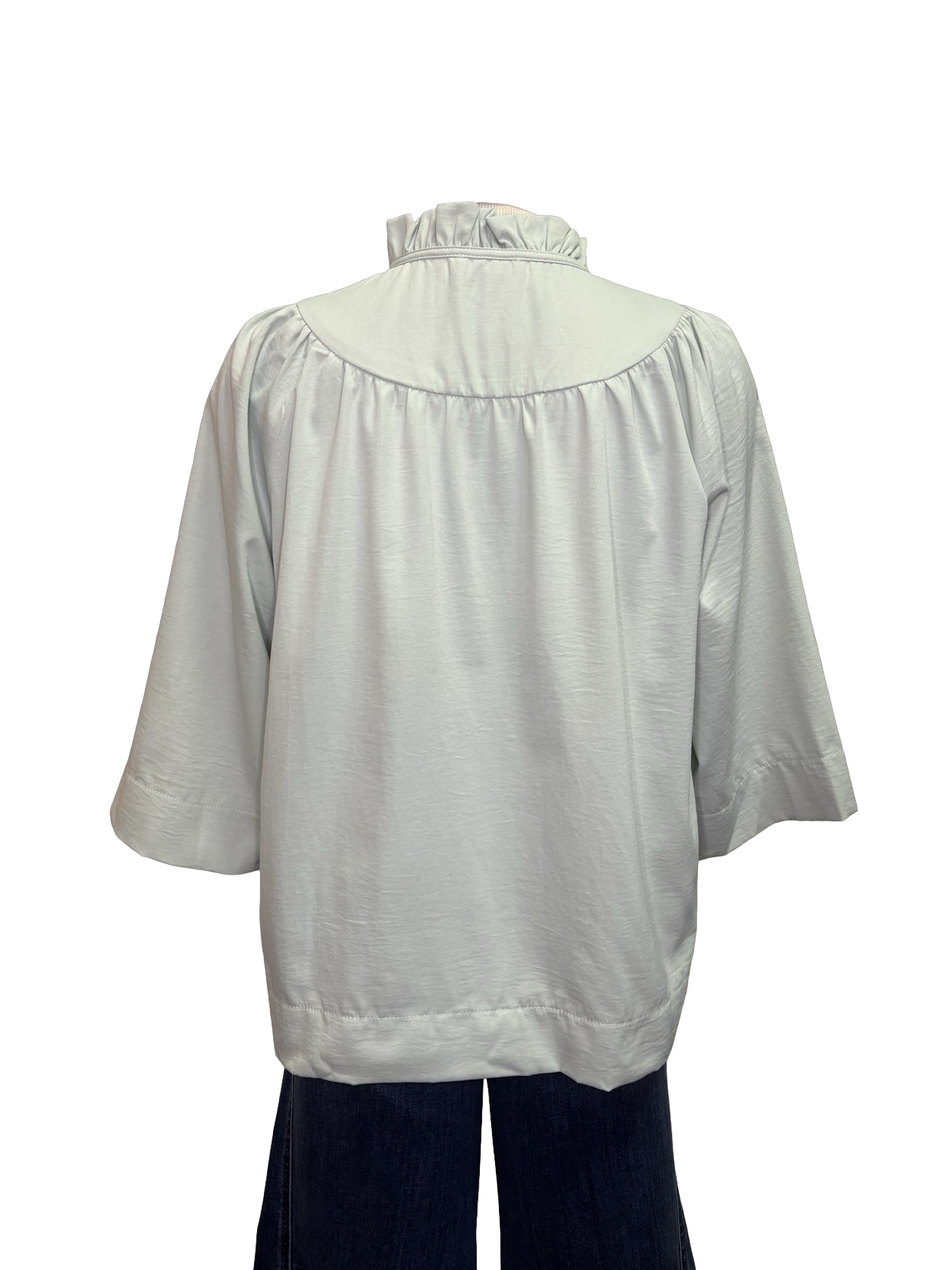 Ruffled Neck Blouse Mint