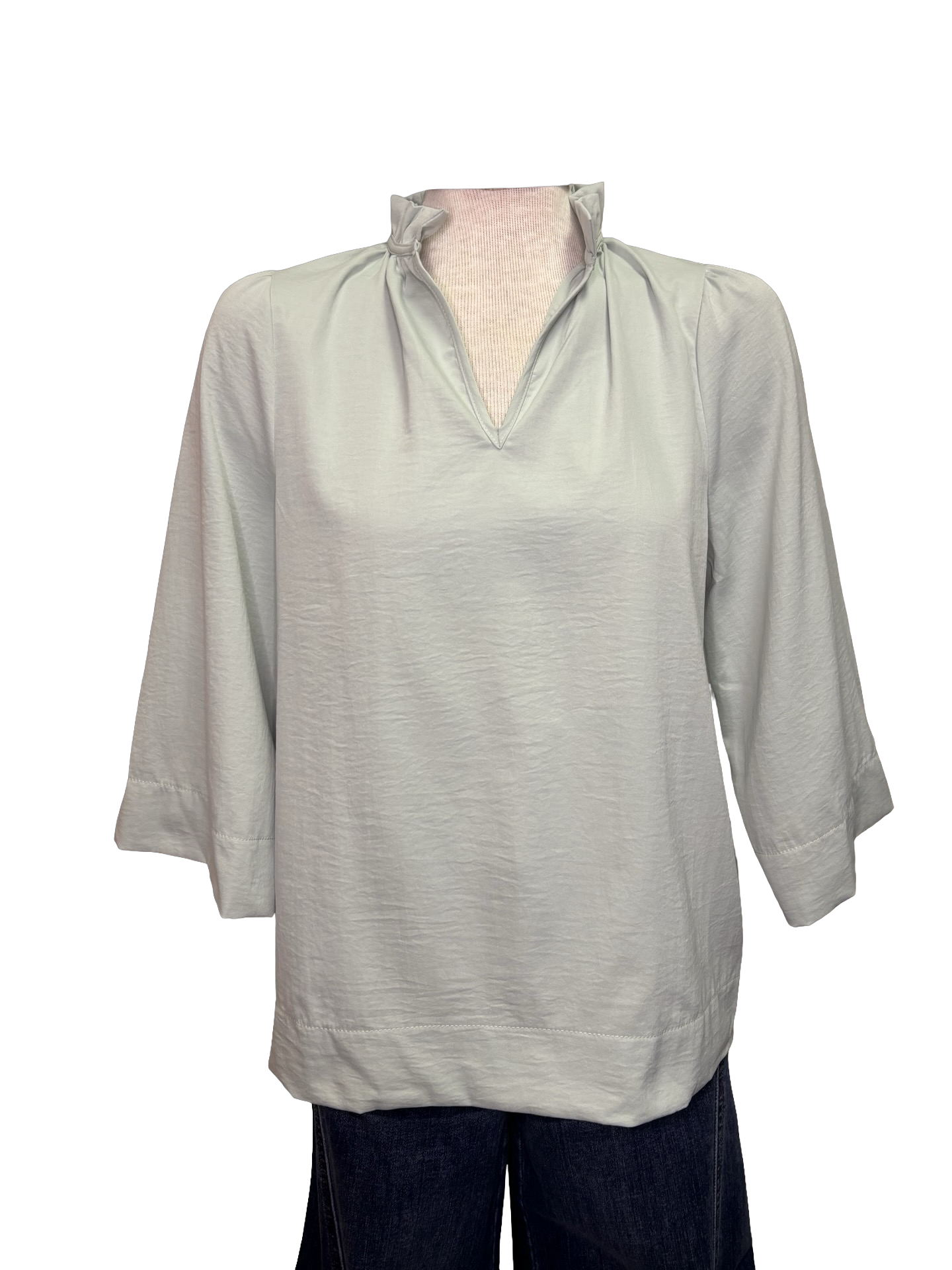 Ruffled Neck Blouse Mint