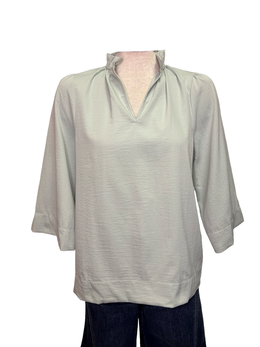 Ruffled Neck Blouse Mint