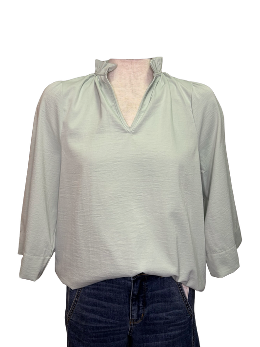 Ruffled Neck Blouse Mint