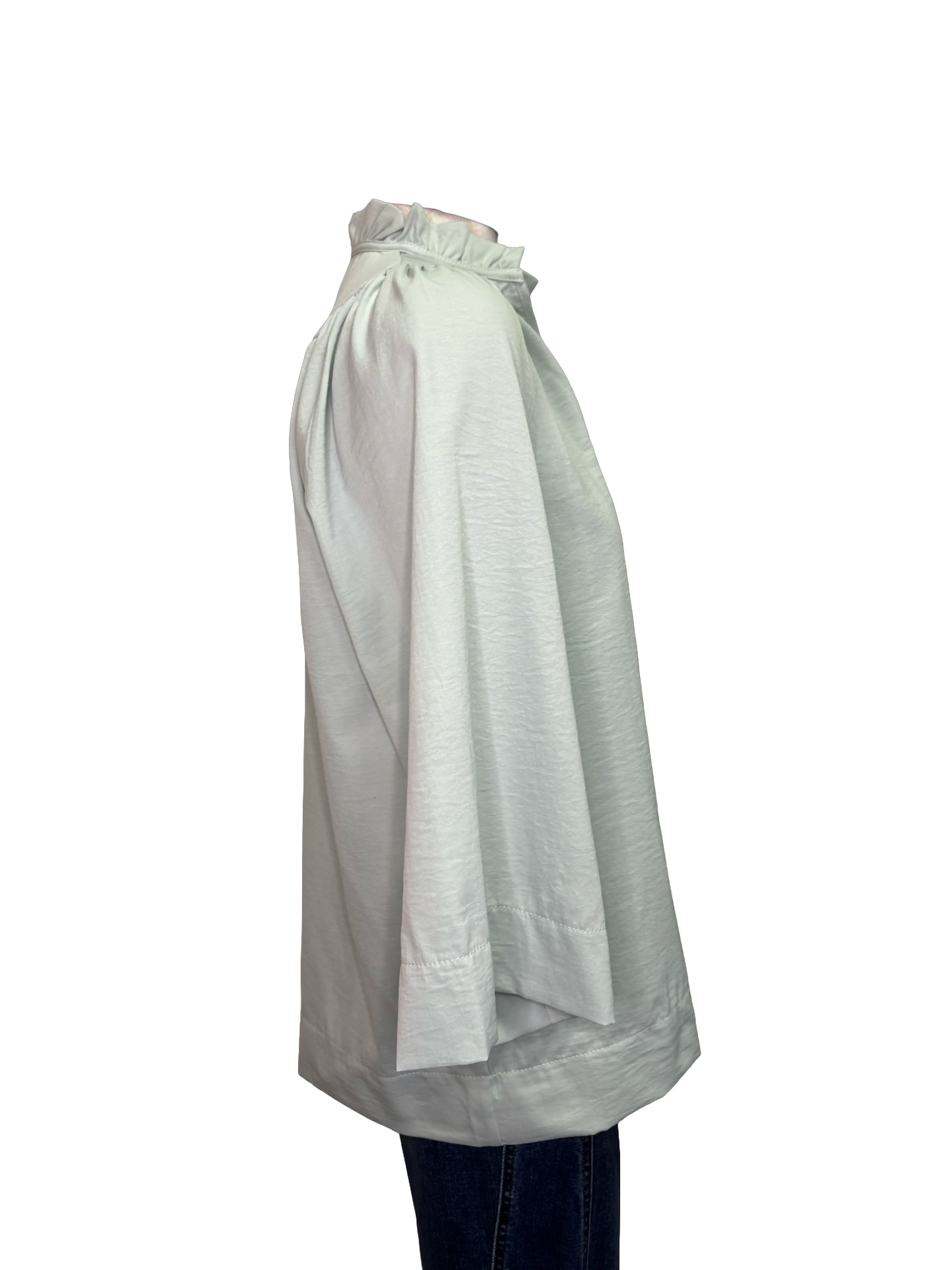 Ruffled Neck Blouse Mint