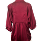 Satin V Neck Blouse Burgundy