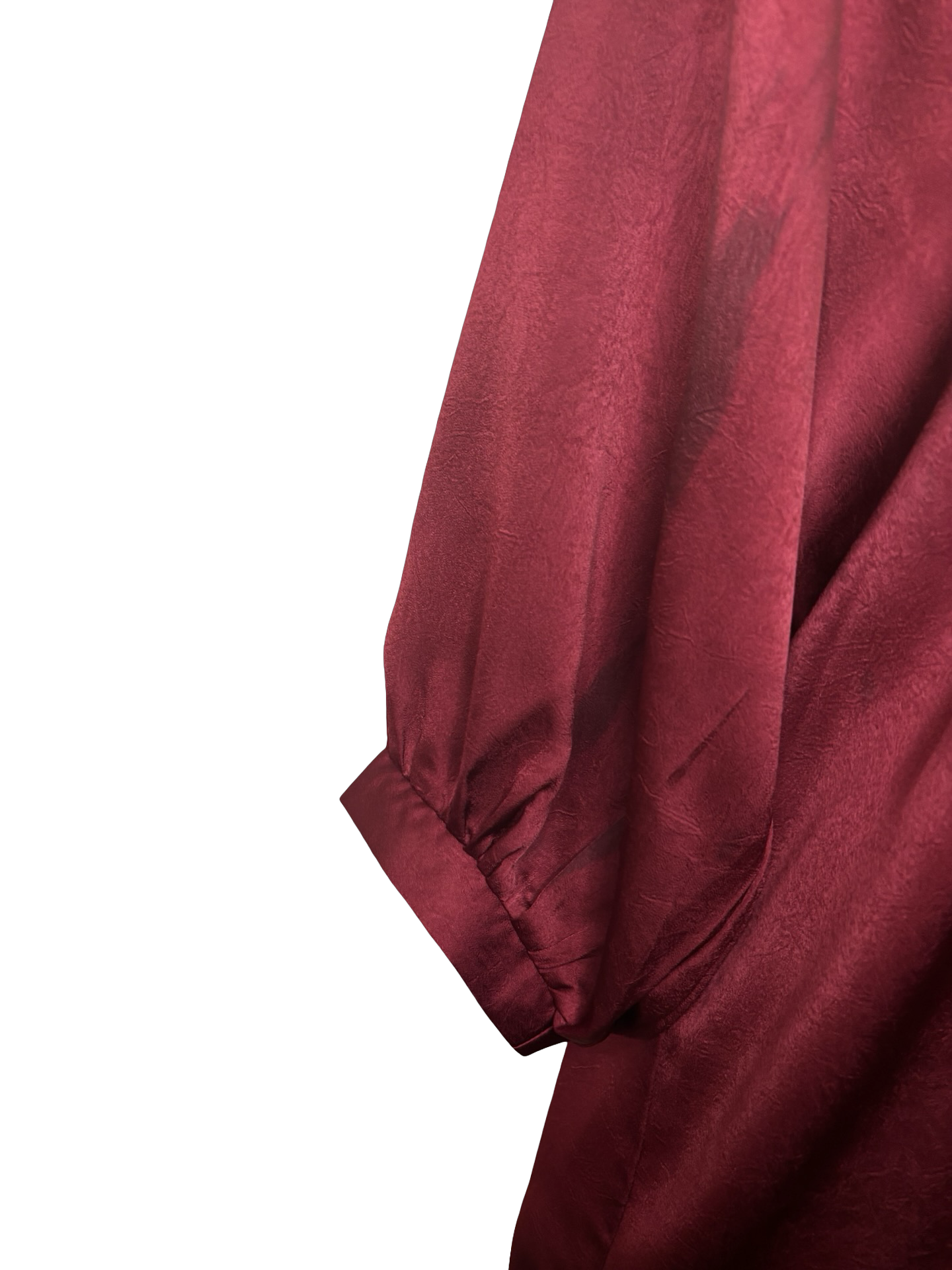 Satin V Neck Blouse Burgundy