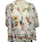 Floral Print Button Up Blouse Ivory
