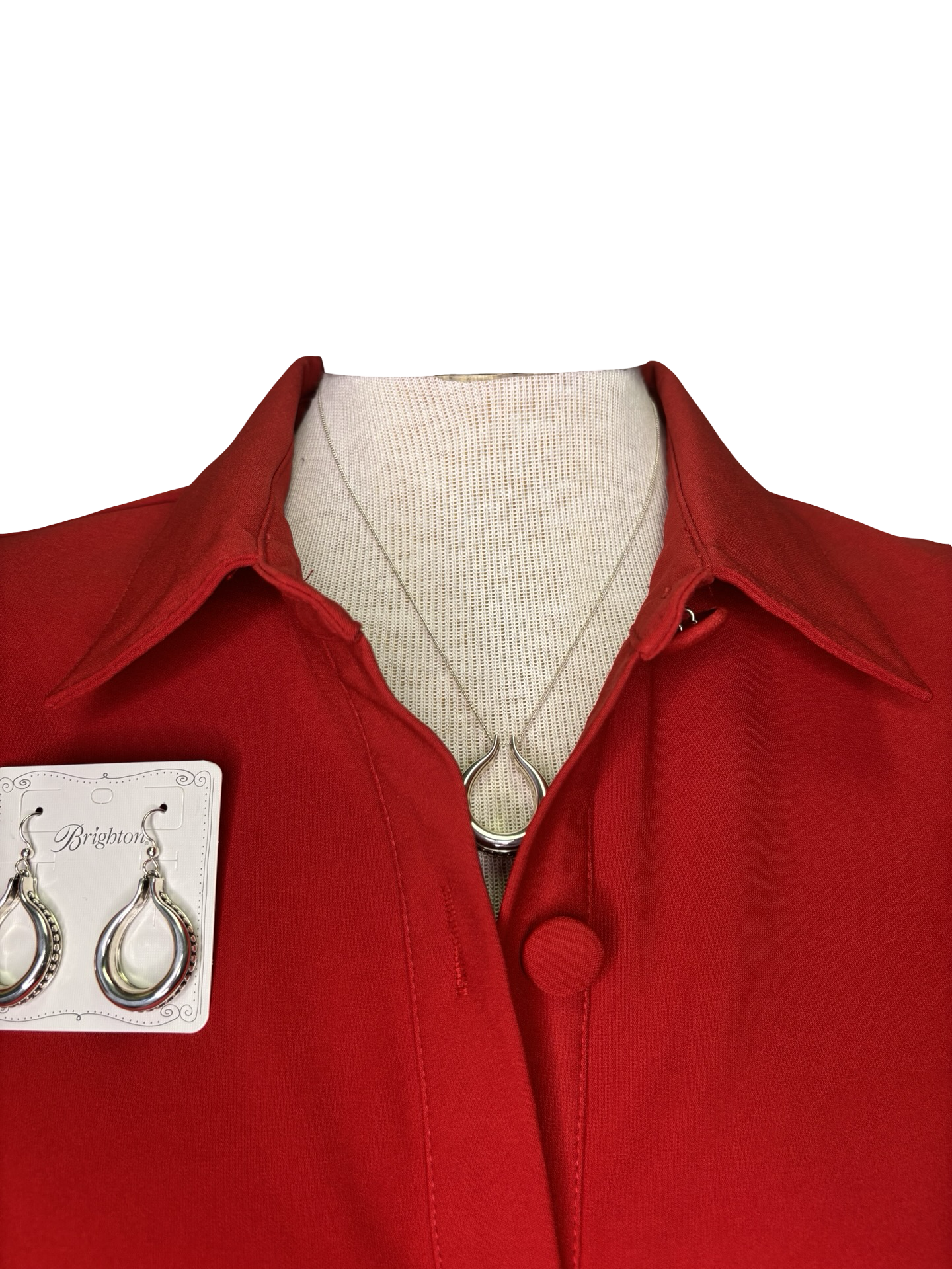 Button Down Mini Dress Red