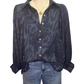 Button Down Textured Top Navy