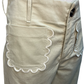 Colette Cropped Wide-Leg Scallop Pocket Detail Pants Bone