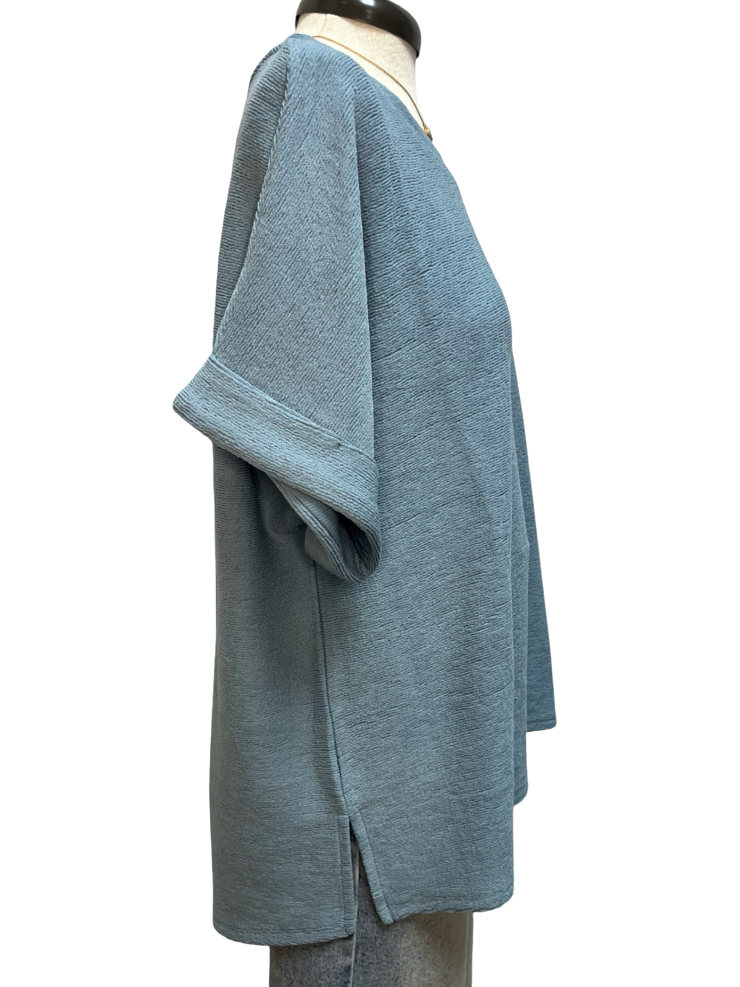 Dolman Sleeve Knit Top Blue