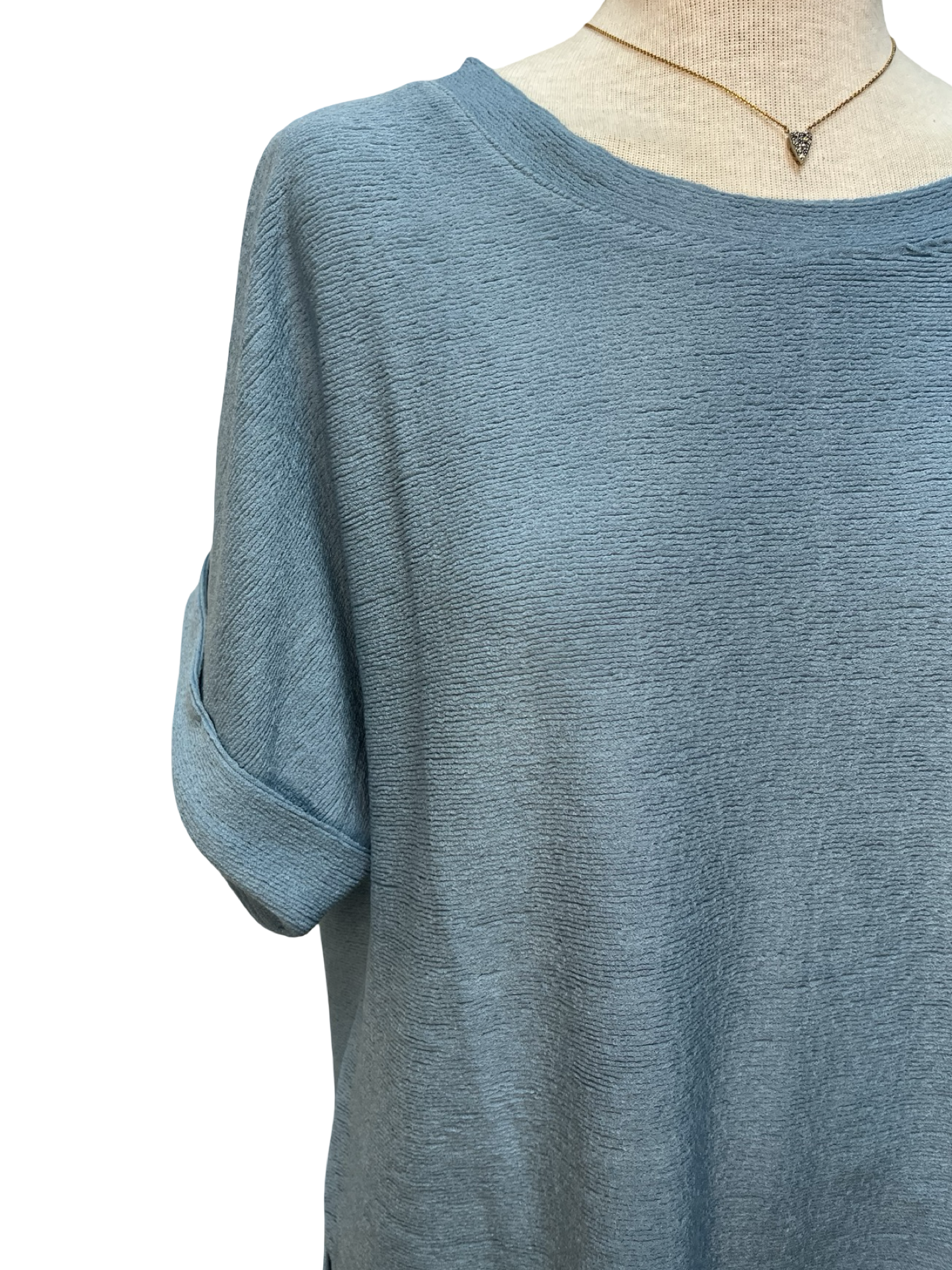 Dolman Sleeve Knit Top Blue