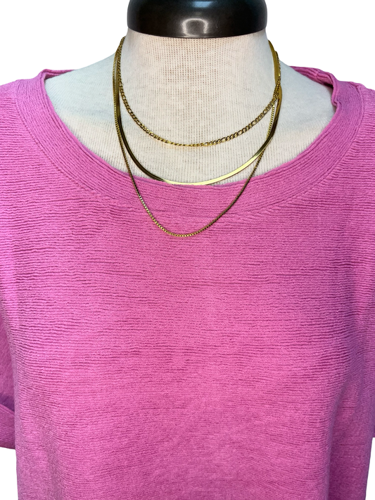 Dolman Sleeve Knit Top Pink