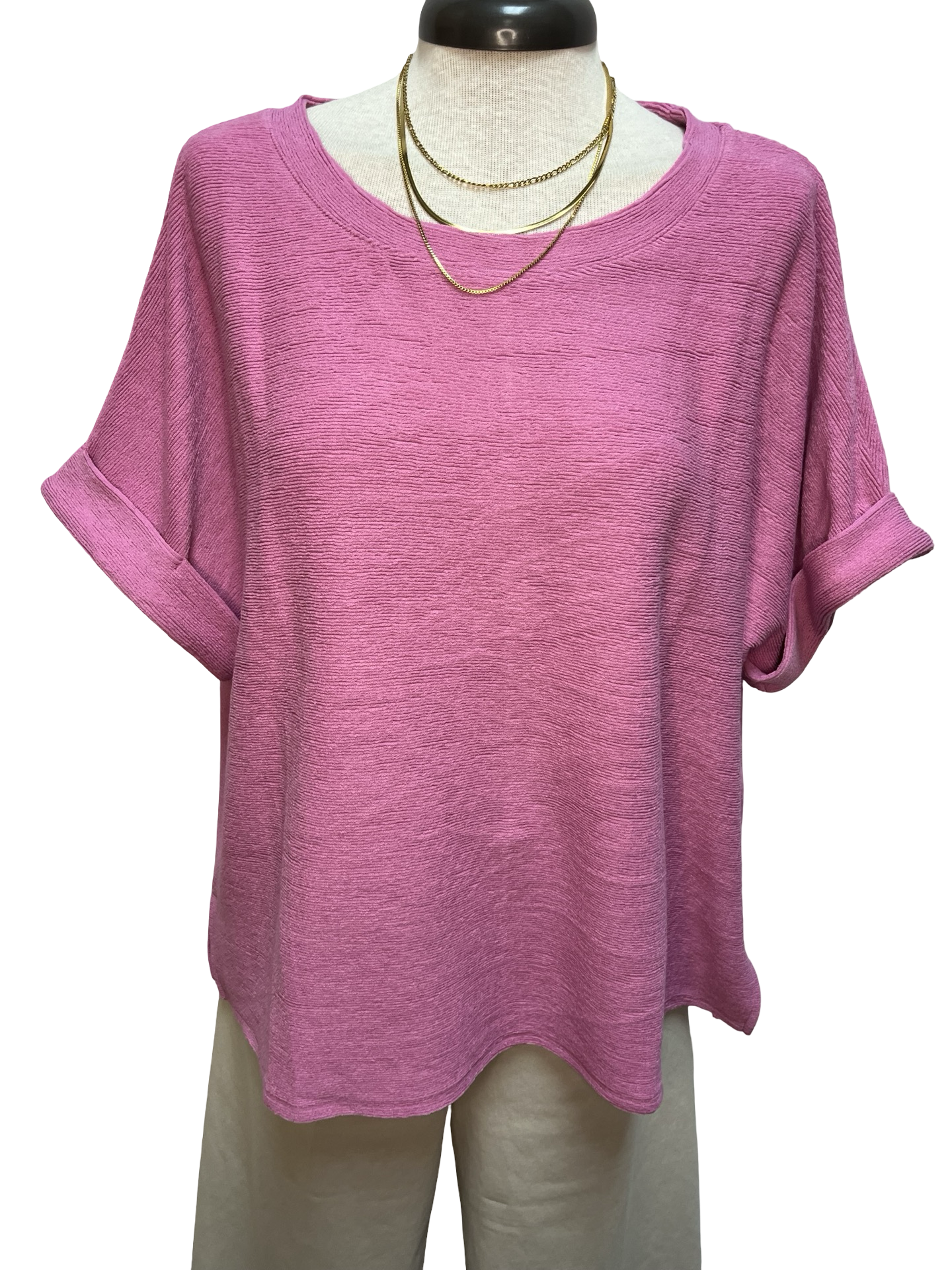 Dolman Sleeve Knit Top Pink