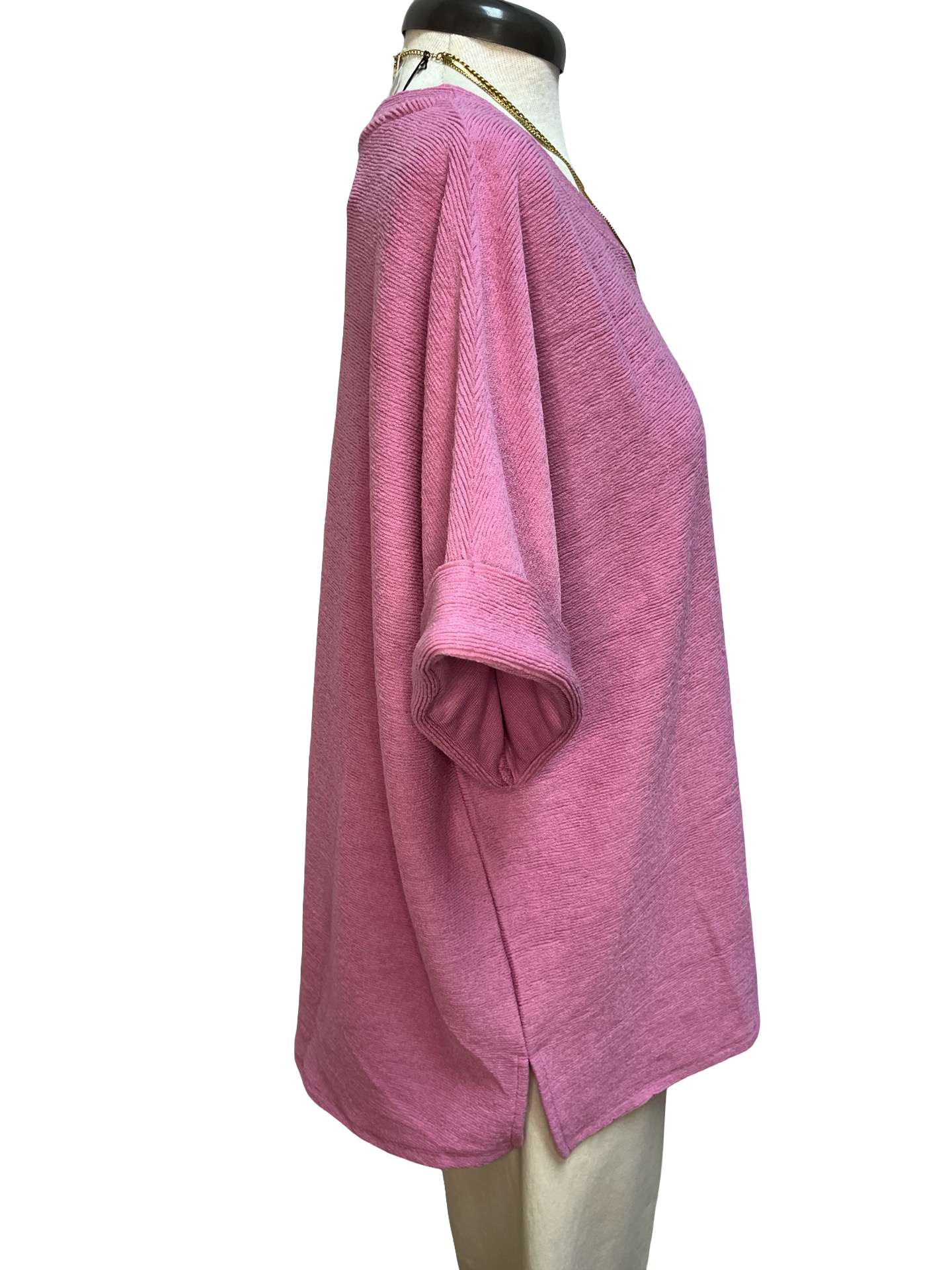 Dolman Sleeve Knit Top Pink