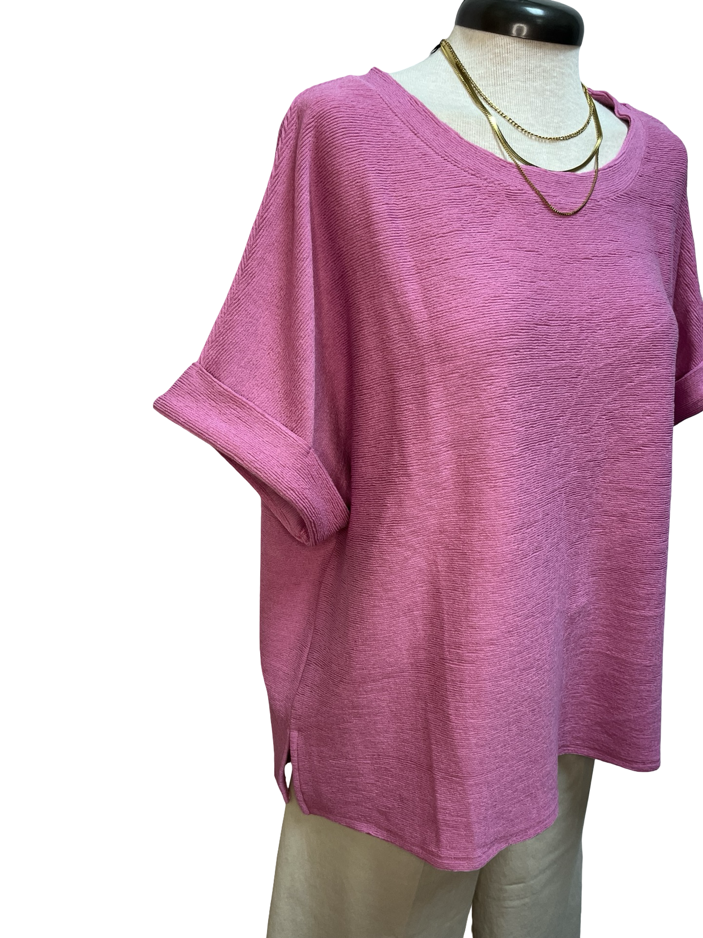 Dolman Sleeve Knit Top Pink