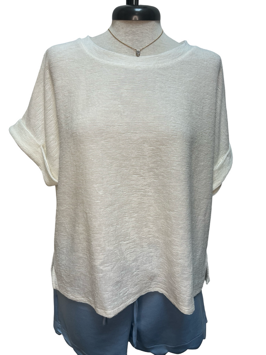 Dolman Sleeve Knit Top White