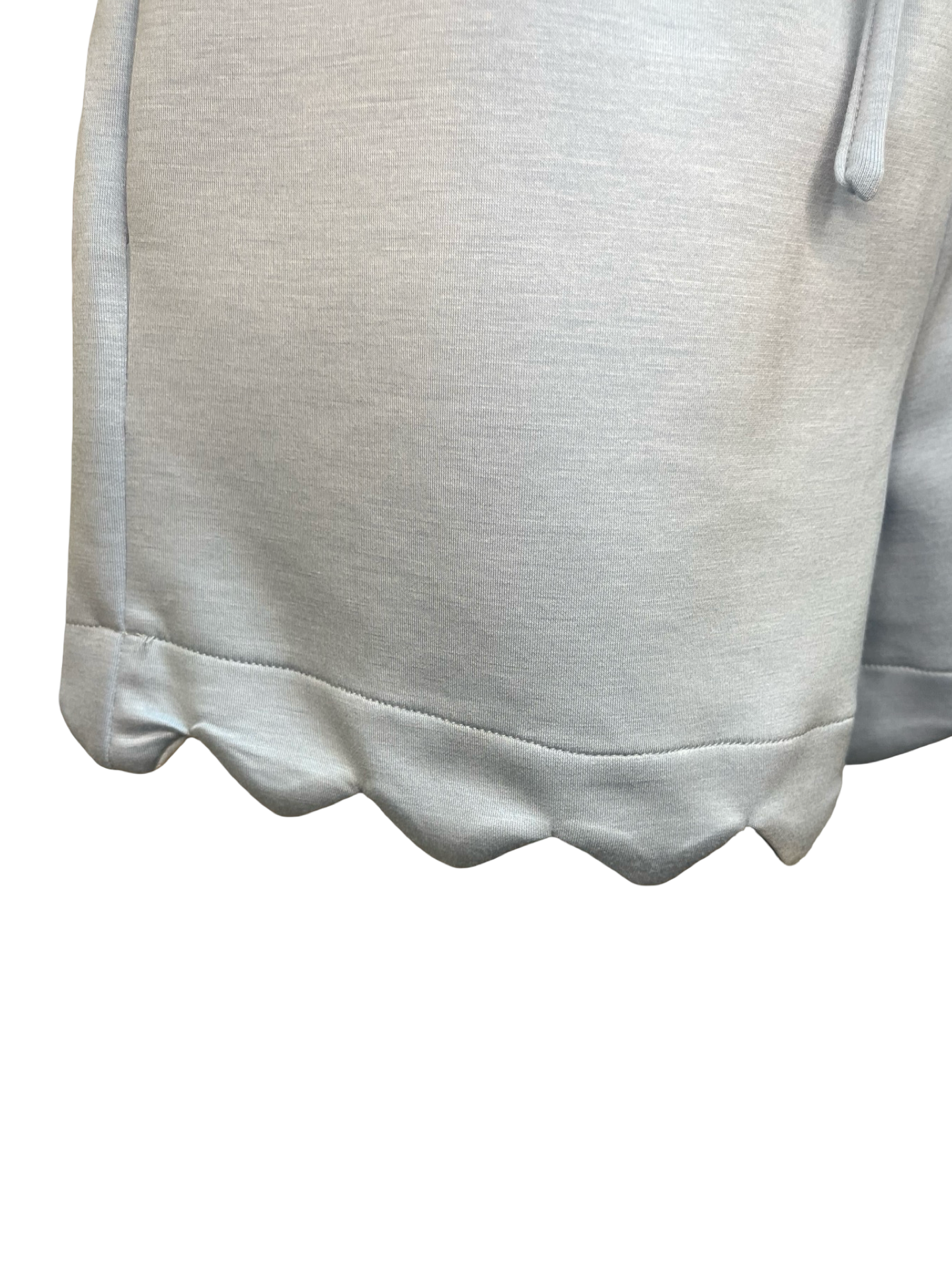 Elastic Waist Scallop Shorts Blue