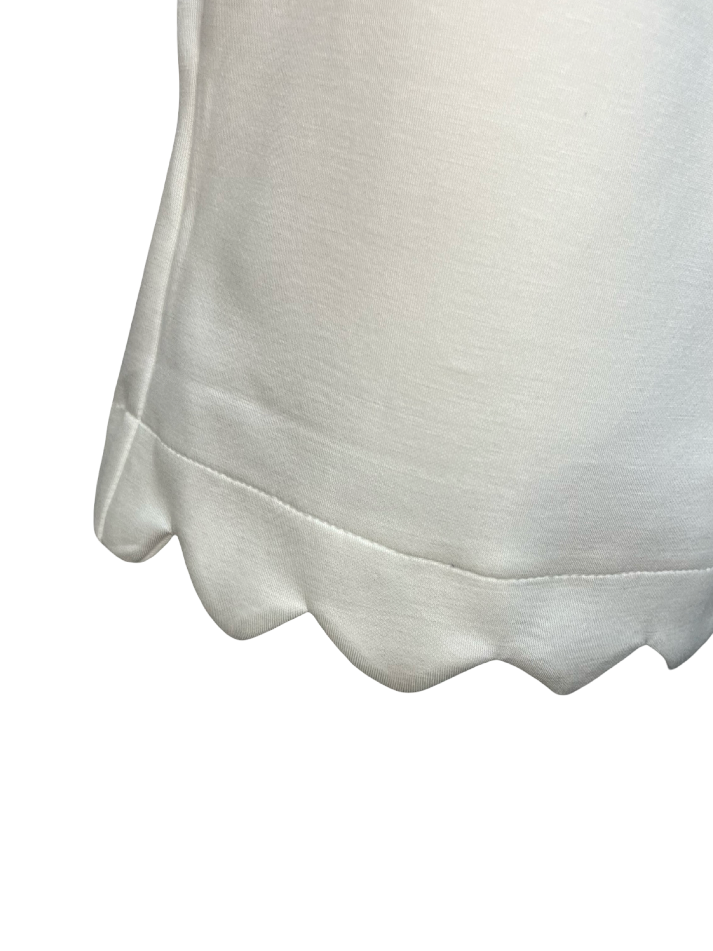 Elastic Waist Scallop Shorts Ivory