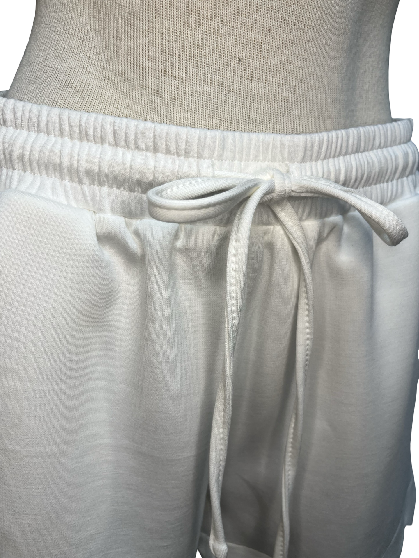 Elastic Waist Scallop Shorts Ivory