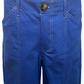 High Rise Stitch Seamed Crop Pants Royal Blue