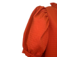 Ruffle V Neck Puff Sleeve Top Rust