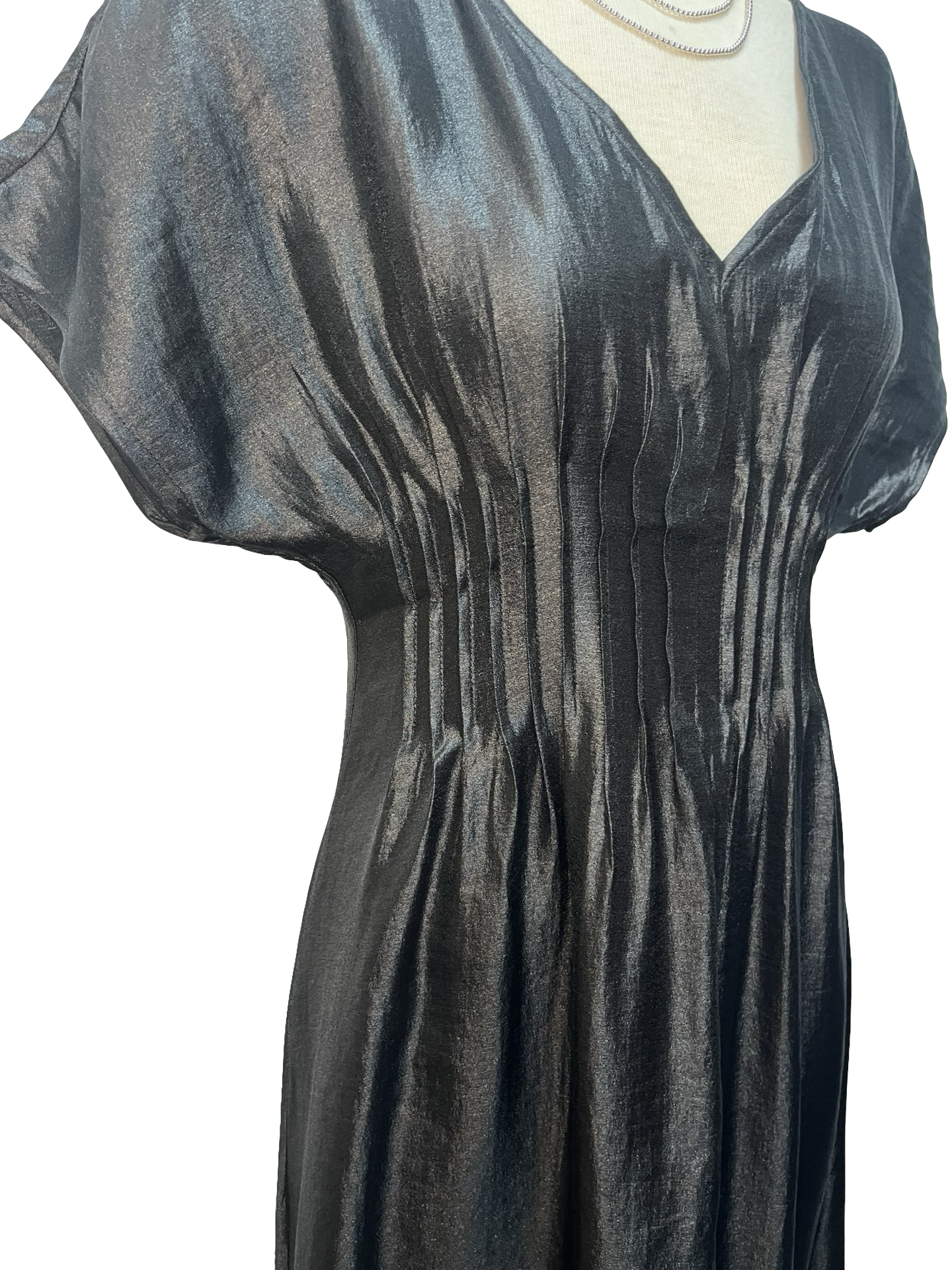 Short Sleeve Pintuck Maxi Dress