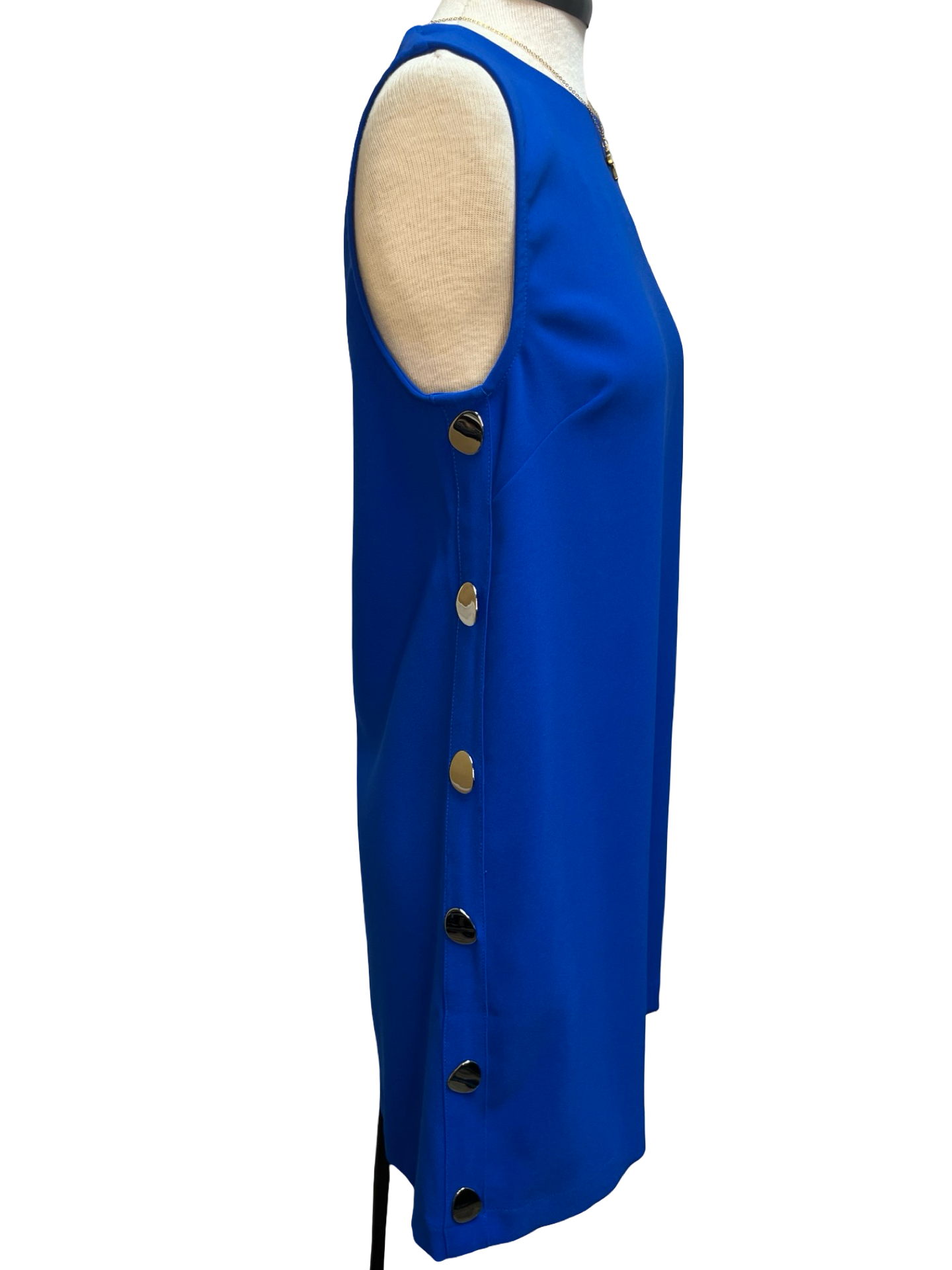 Sleeveless Shift Mini Dress Blue