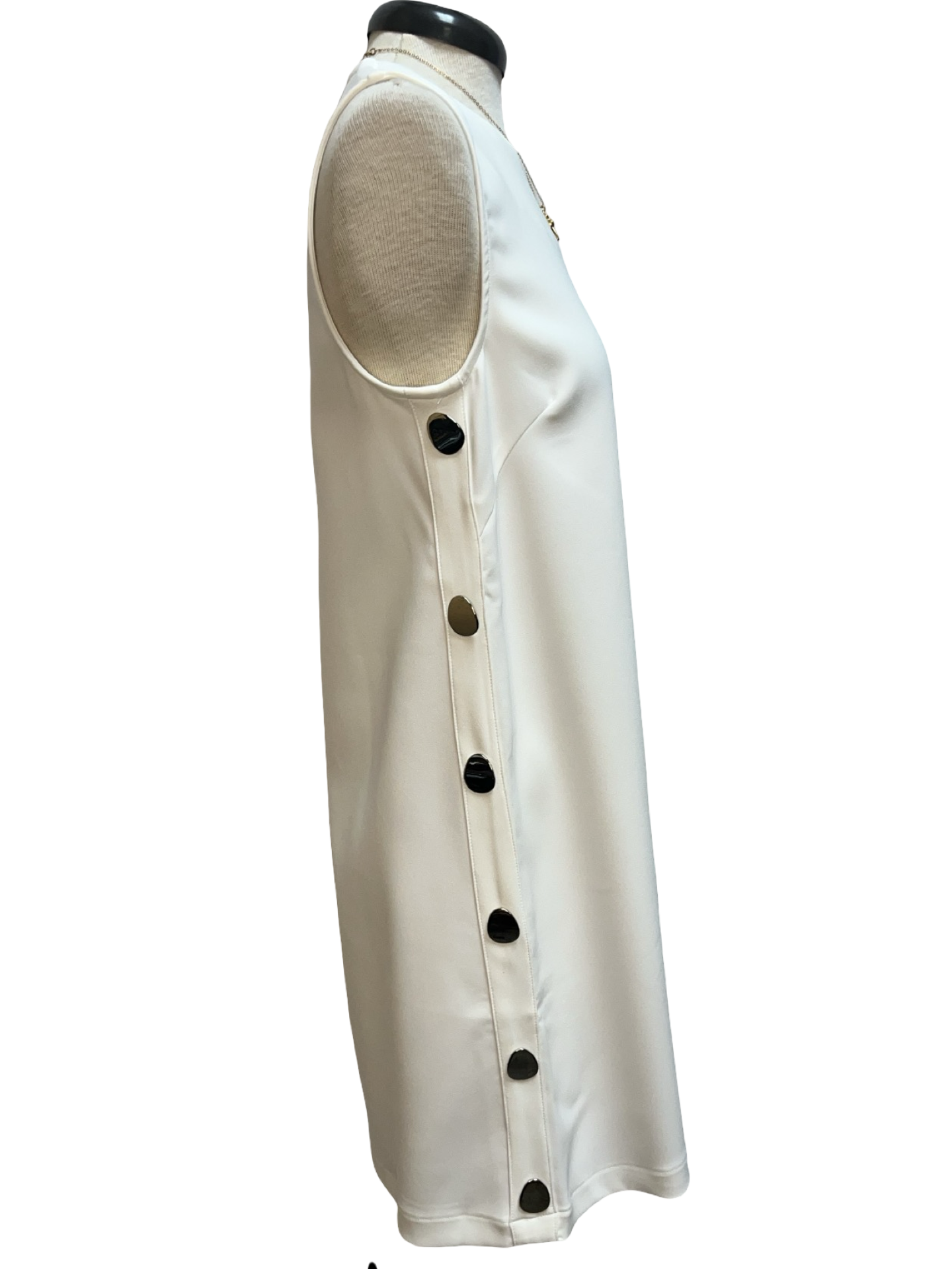 Sleeveless Shift Mini Dress White