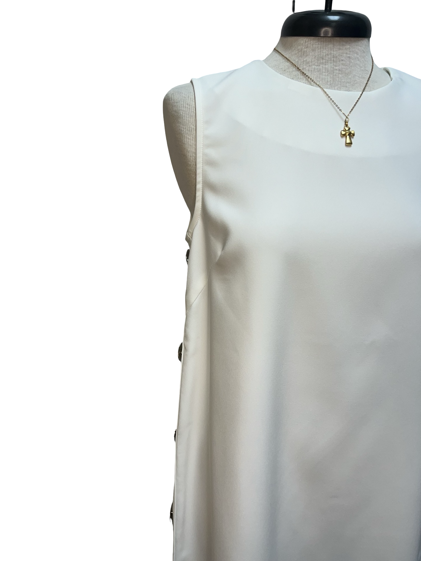 Sleeveless Shift Mini Dress White