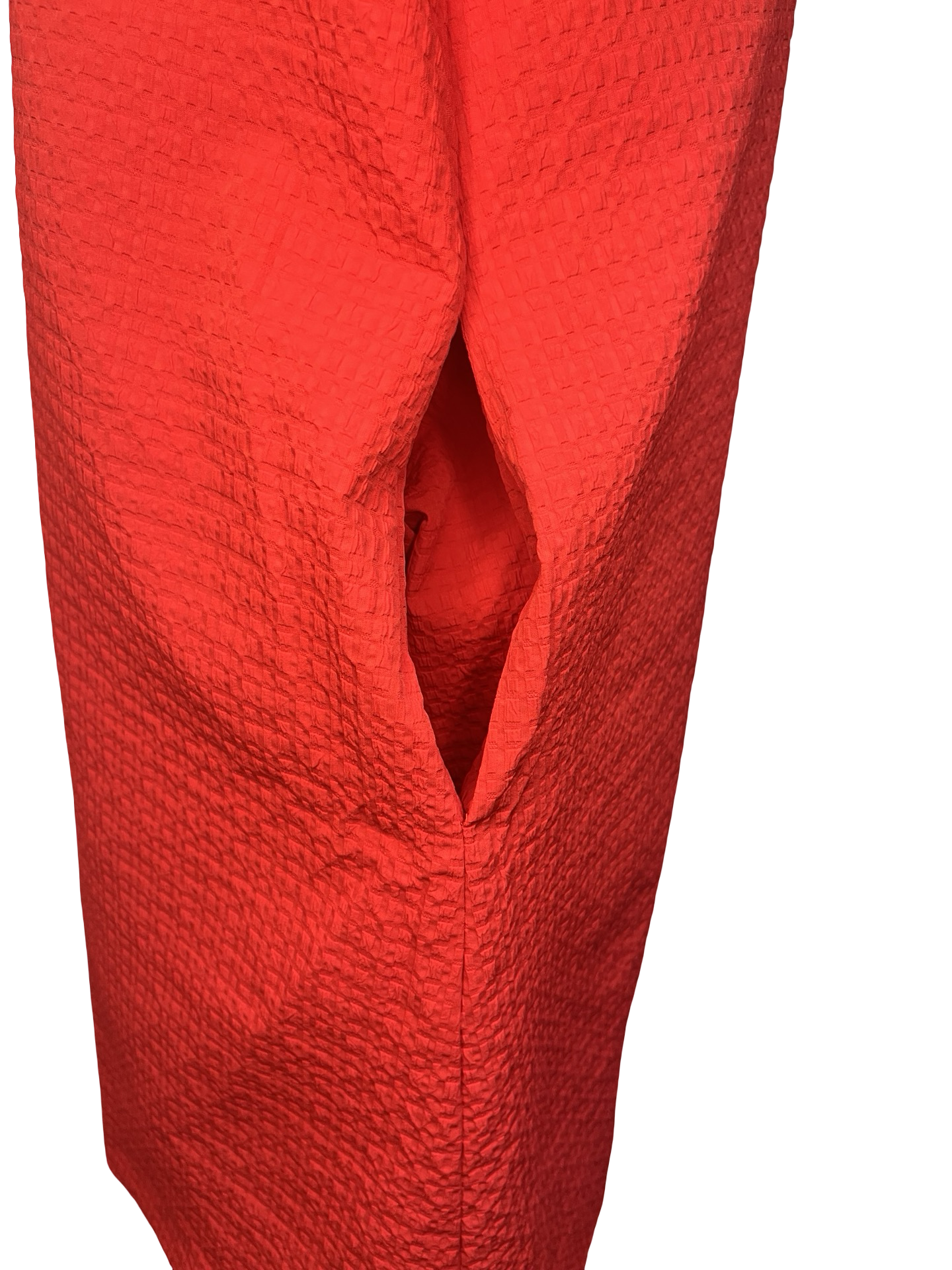 Textured Puff Sleeve Mini Dress Red