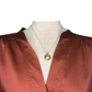 V Neck Drop Satin Blouse Brick