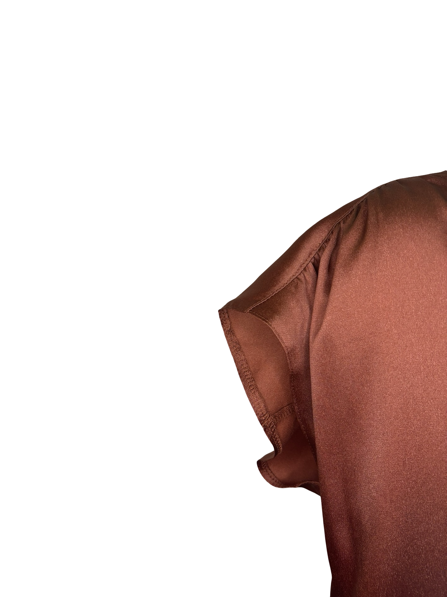 V Neck Drop Satin Blouse Brick