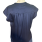V Neck Drop Satin Blouse Navy