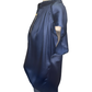 V Neck Drop Satin Blouse Navy