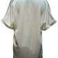 V Neck Placket Cuffs Sleeve Top Ivory