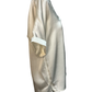 V Neck Placket Cuffs Sleeve Top Ivory